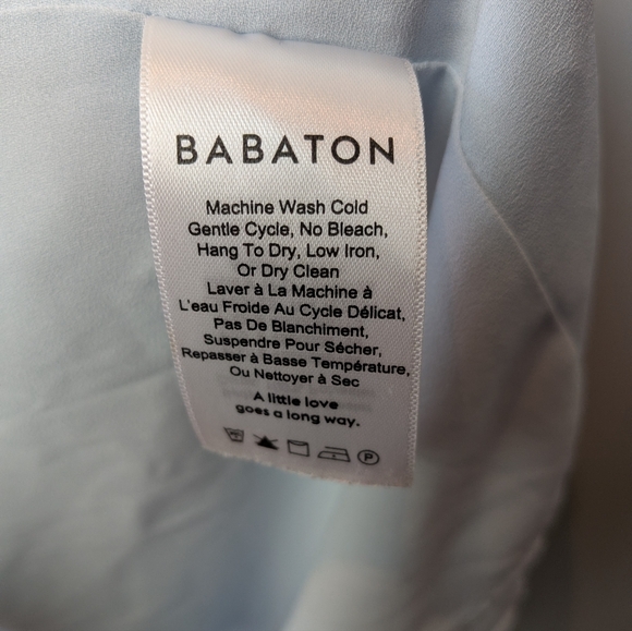 BABATON ARITZIA Wallace Dress Baby Blue Color Size XS Wrap Mini Dress - Picture 9 of 13